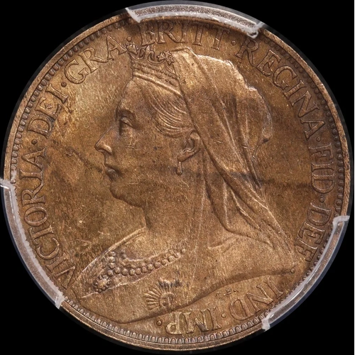 Great Britain 1895 Copper Farthing KM# 788.1 PCGS MS63RB