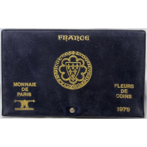 France 1979 Specimen Coin Set of 10 Fleurs de Coin