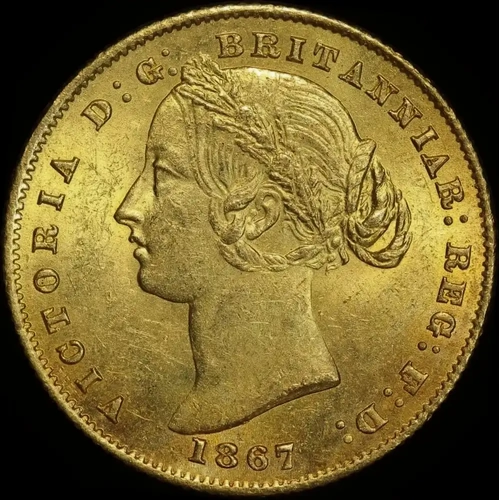 1867 Sydney Mint Type II Sovereign about Uncirculated