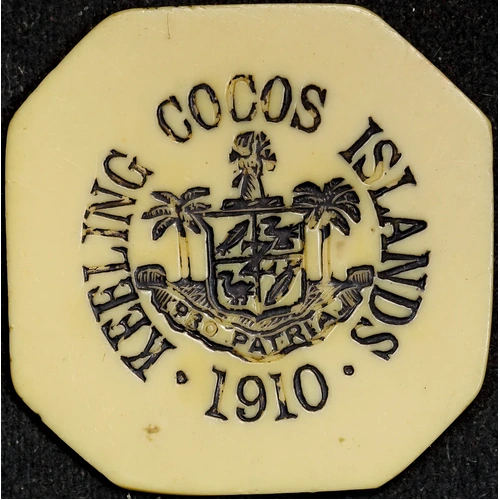 Keeling-Cocos Islands 1913 Ivorine 5 Rupee KM#Tn7 Extremely Fine