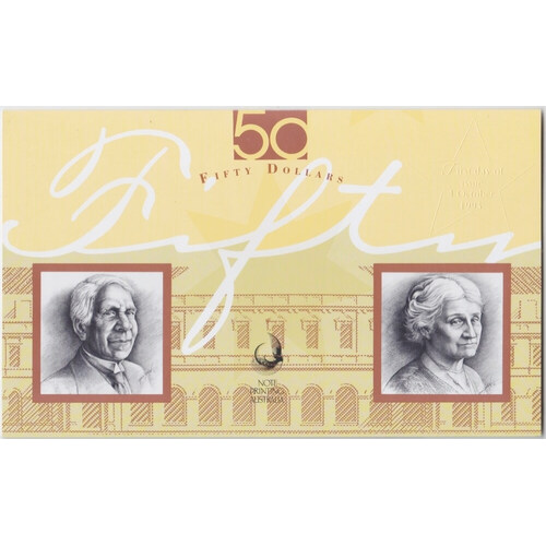 1995 50 Dollar First Day of Issue Folder Embossed