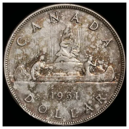 Canada 1951 Silver 1 Dollar Voyageur KM# 46 Uncirculated