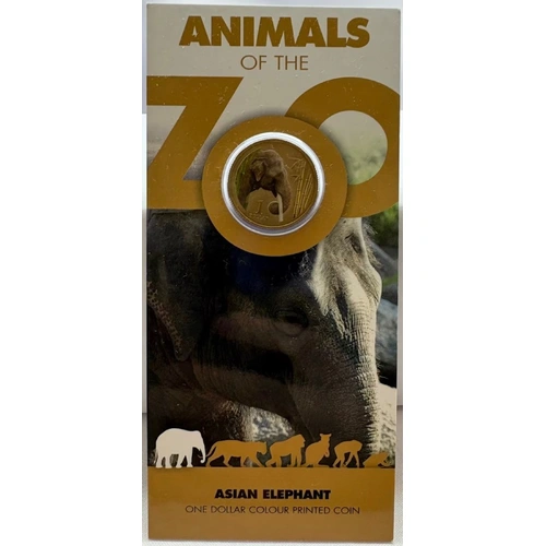 2012 1 Dollar Uncirculated Coin Animals of the Zoo Asian Elephant
