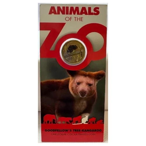2012 Coloured 1 Dollar Uncirculated Coin Animals of the Zoo Goodfellow's Tree Kangaroo