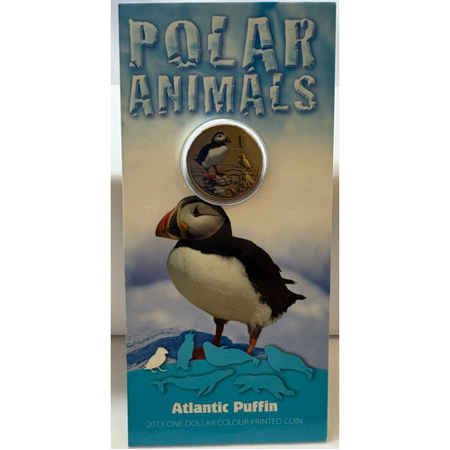 2013 Coloured 1 Dollar Uncirculated Coin Polar Series Puffin