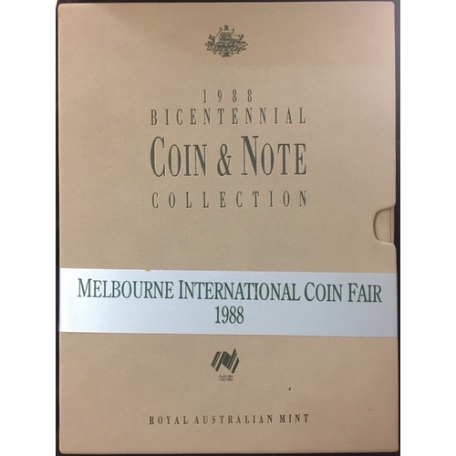 1988 Bicentennial Note And Coin Set Coin Fair Edition