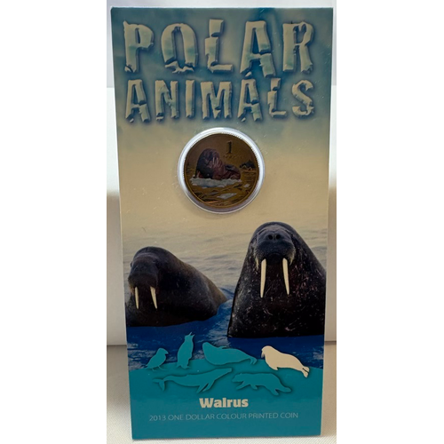 2013 Coloured 1 Dollar Uncirculated Coin Polar Series Walrus