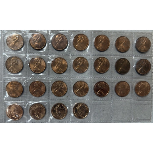 Complete  Set of Australian 2 Cent Coins 1966~1990 Uncirculated