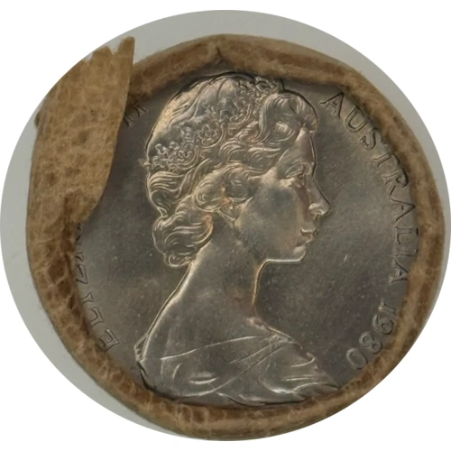 1980 Australian 20 Cent Mint Roll | Heads Tails