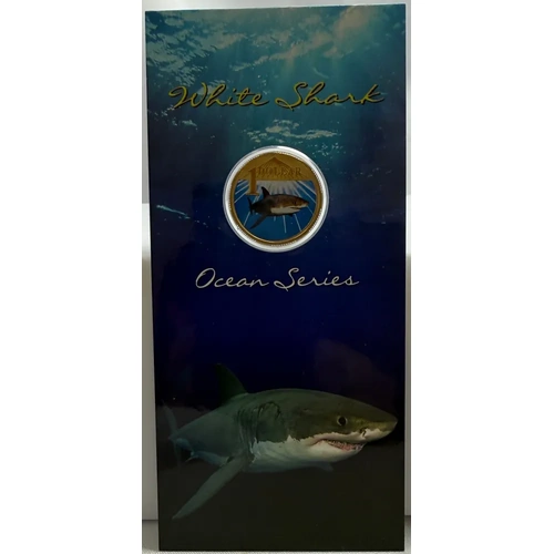 2007 Coloured 1 Dollar Uncirculated Coin Ocean Series White Shark