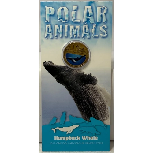 2013 Coloured 1 Dollar Uncirculated Coin Polar Series Humpback Whale