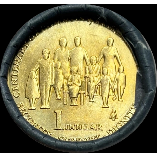 2009 One Dollar Coin Mint Roll Old Age Pension Tails / Tails