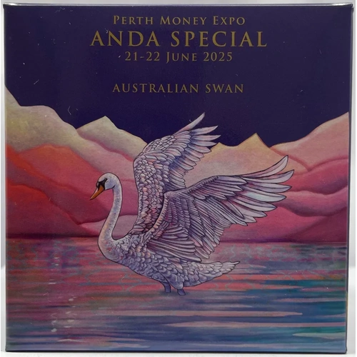 2025 Silver 1oz Proof Coin Perth ANDA Money Expo Swan 