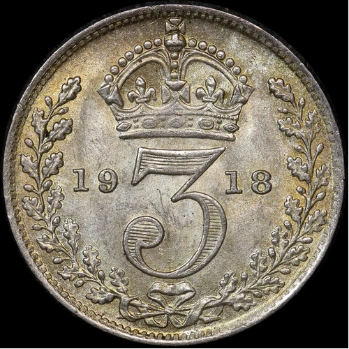 1918 Threepence George V Sp# 4015 Uncirculated