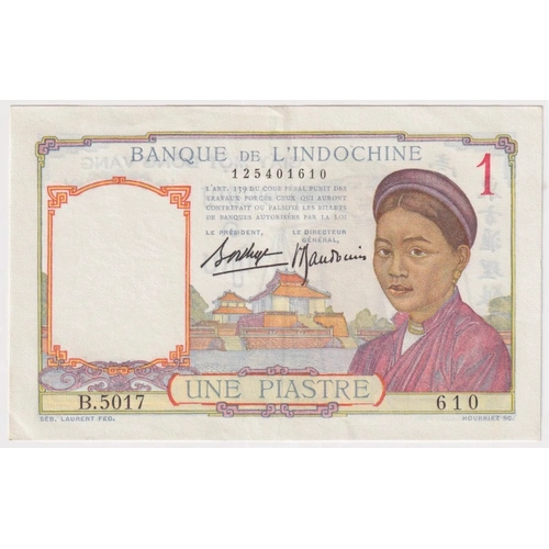 French IndoChina 1949 1 Piastre P#54d about Unc