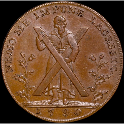Edinburgh 1790 Copper Halfpenny Token DH 25 good EF