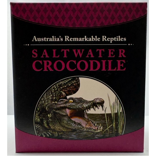 Tuvalu 2017 Silver 1 Ounce Proof Remarkable Reptiles - Saltwater Crocodile