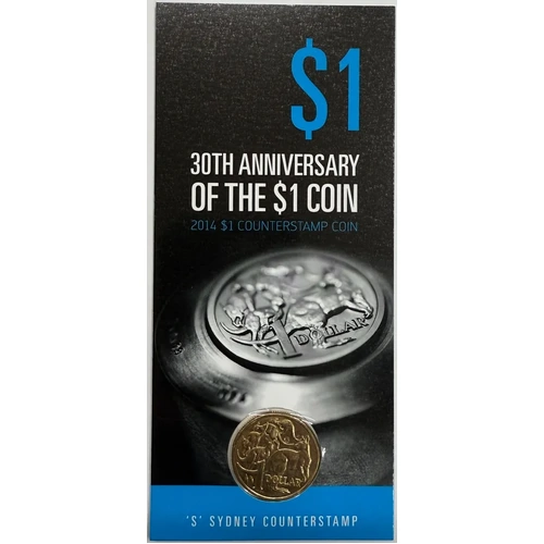 2014 1 Dollar Uncirculated Coin 30th Anniversary Sydney Counterstamp