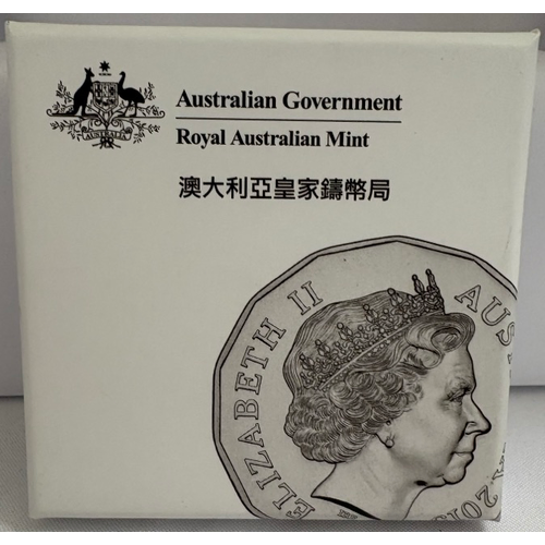2015 50 Cent Tetradecagon Coin Year of the Goat White Case