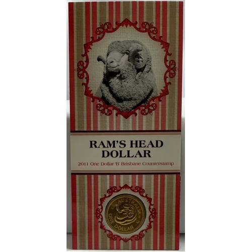 2011 $1 Uncirculated Ram's Head Dollar Brisbane Counterstamp