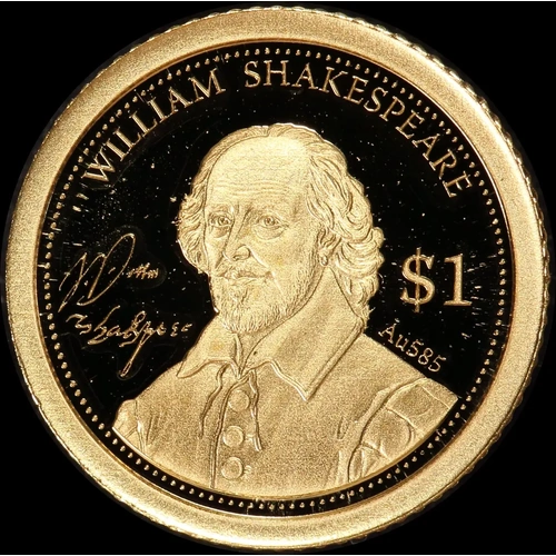 Cook Islands 2014 Gold Half Gram Coin William Shakespeare
