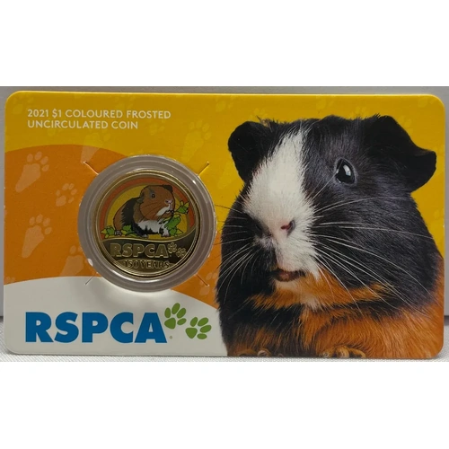 2021 1 Dollar Uncirculated Coin RSPCA Guinea Pig