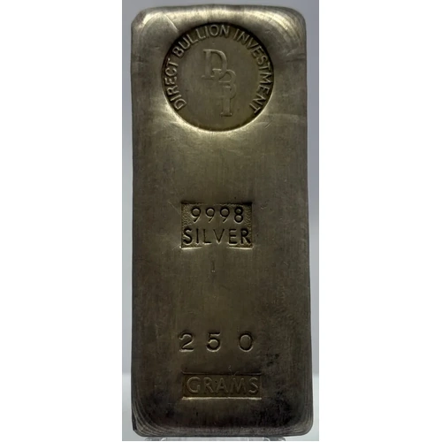 Direct Bullion Investment Type 1 250g Silver Vintage Cast Ingot 99.98%