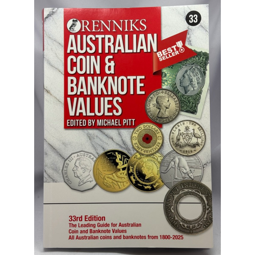 Renniks Australian Coin & Banknote Values 33rd Edition Book Soft Cover