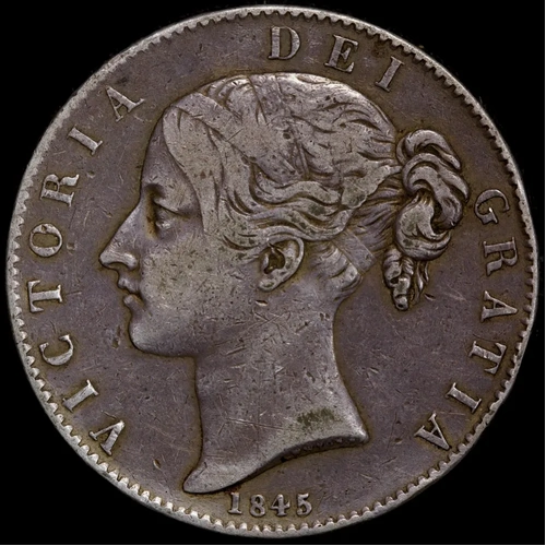 1845 Silver Crown Victoria S#3882 Very Fine