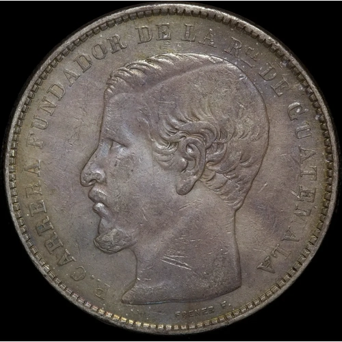 Guatemala 1866 Silver Peso KM#186 Extremely Fine
