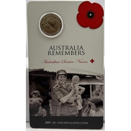 2009 20 Cent Uncirculated Coin Australia Remembers Australian Service Nurses