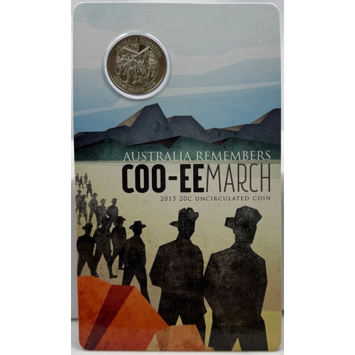 2015 20 Cent Uncirculated Coin Australia Remembers Coo-ee March