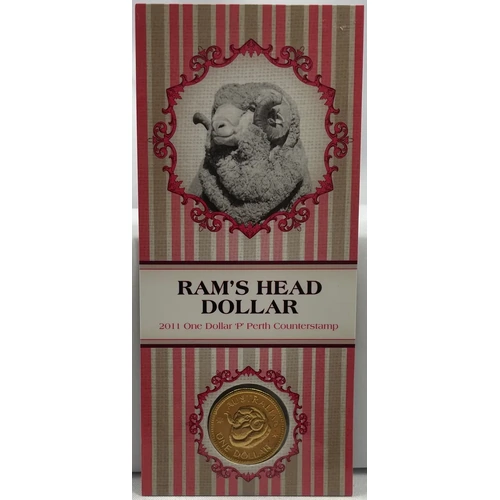 2011 1 Dollar Uncirculated Coin Ram's Head Perth Counterstamp