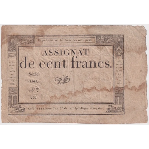 France 1794 100 Francs Assignat P# A.78 Very Good