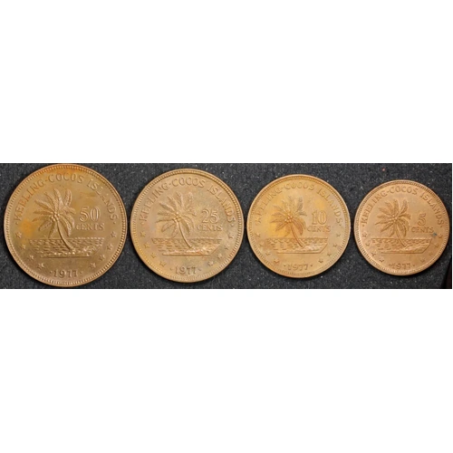 Keeling Cocos Islands 1977 50c - 5c Coin Set of 4