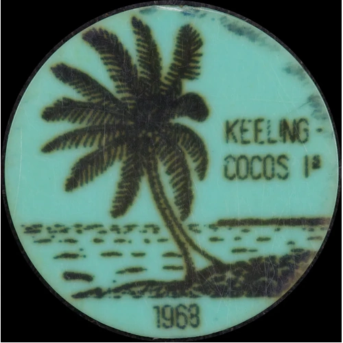 Keeling-Cocos Islands 1968 Plastic 1 Cent Token KM#Tn8 Uncirculated