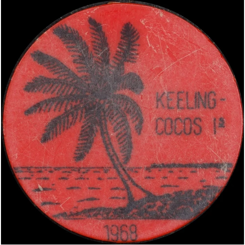 Keeling-Cocos Islands 1968 Plastic 2 Rupee Token KM#Tn14 Uncirculated
