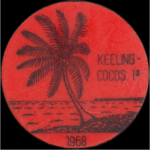 Keeling-Cocos Islands 1968 Plastic 10 Rupee Token KM#Tn16 Uncirculated
