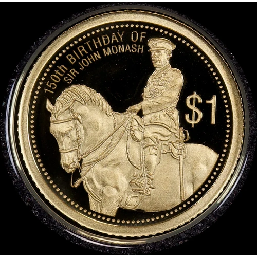 Cook Islands 2015 Gold 1 Dollar Proof Coin Sir John Monash