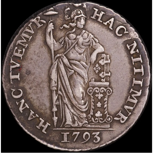 Netherlands (Holland) 1793 Silver Guilder KM#117 good VF