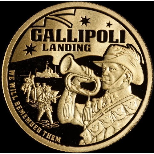 Gold 2 Gram Medal Gallipoli Landing Ex Macquarie Mint First World War Collection
