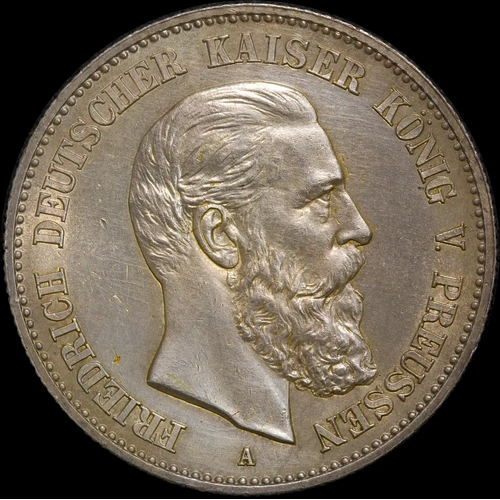 German States (Prussia) 1888 Silver 2 Marks KM# 510 Uncirculated