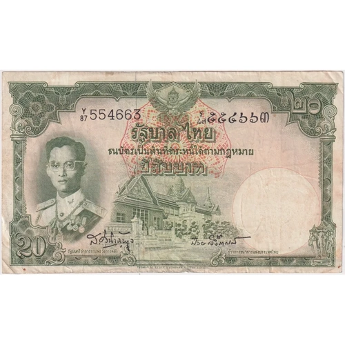 Thailand 1953 20 Baht P#77c Sign 37 Very Fine