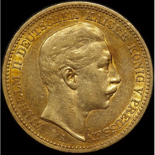 German States (Prussia) 1891-A Gold 20 Marks KM# 521 Extremely Fine