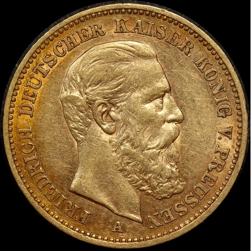 German States (Prussia) 1888-A Gold 20 Marks KM# 515 Extremely Fine