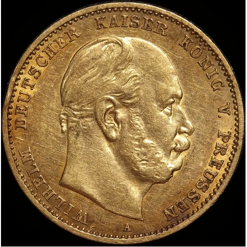 German States (Prussia) 1880-A Gold 10 Marks KM#504 about Unc