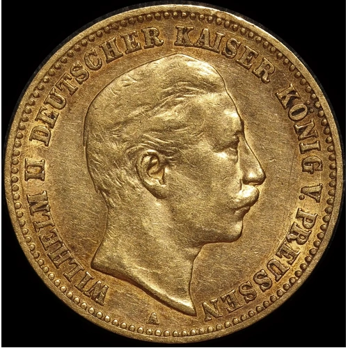 German States (Prussia) 1898 Gold 10 Marks KM#520 Extremely Fine
