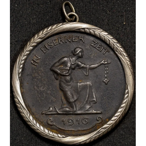 Germany 1916 Iron Donation Medal N#64264 Gold for Iron in Mount