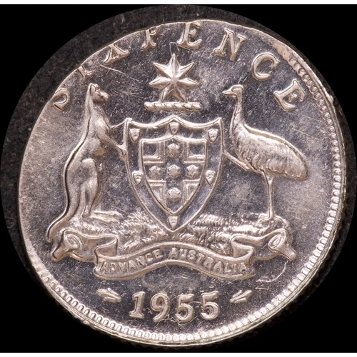 1955 Sixpence Clipped Elliptical Planchet about Unc 