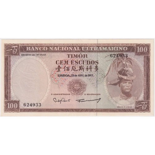 Timor 1963 100 Escudos P#28 Uncirculated